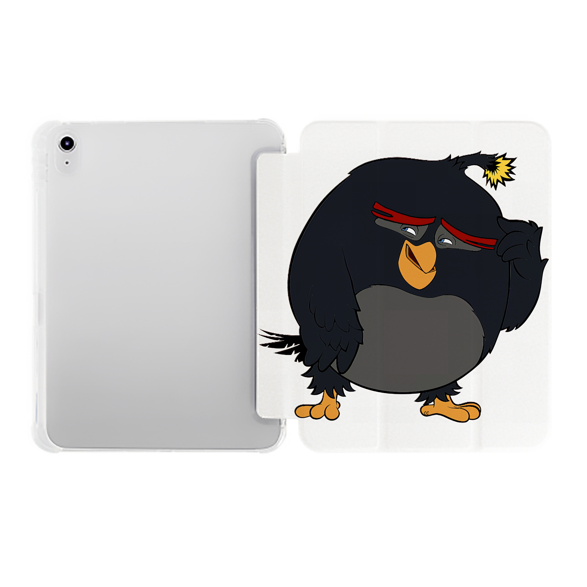 （画像用） Angry Birds アングリーバード IPad ケース ペン収納付き 三つ折りスタンド PUレザー×シリコン 対応機種9.5/10.5/10.9インチ